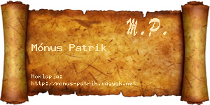 Mónus Patrik névjegykártya
