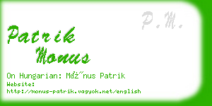 patrik monus business card